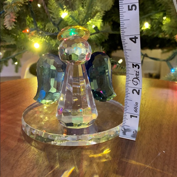 Crystal PARTYLITE Angel Figurine with Blue Accents Wings - Picture 7 of 7
